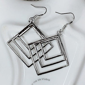 Inverted Square Dangle Earrings