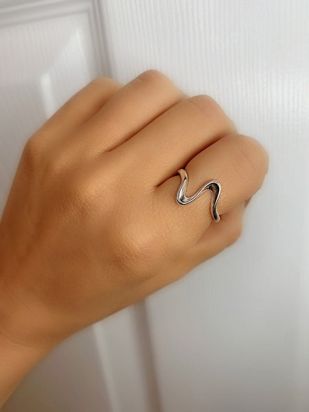 Irregular Wave Silver Ring