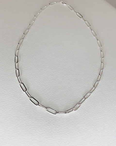 Silver Paperclip Layering Necklace