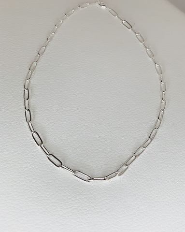 Silver Paperclip Layering Necklace