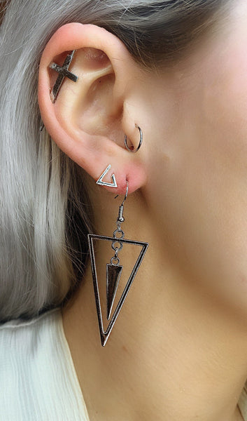 Geometric Triangle Studs