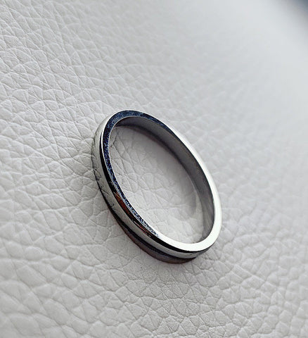 Titanium Silver Simple Band Ring