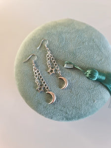 Moon & Star Drop Earrings