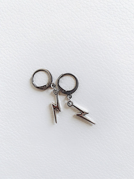 Lightning Bolt Huggie Hoops
