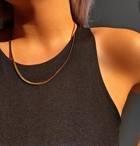 Gold Herringbone Necklace