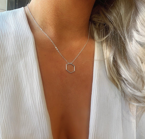 Hexagon Infinity Necklace