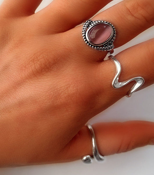 Irregular Wave Silver Ring