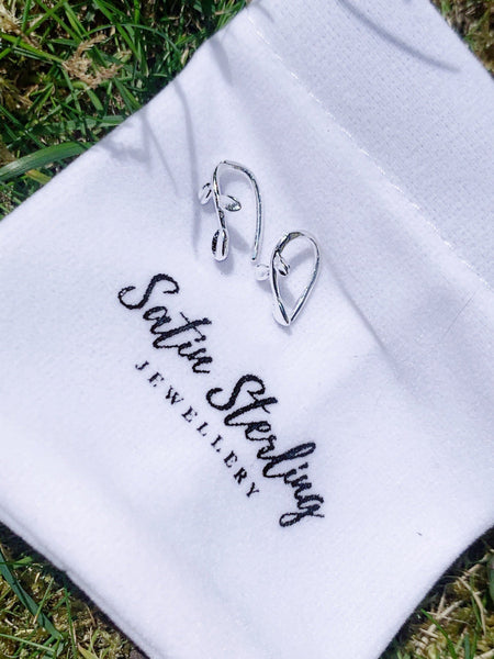 Sterling Silver Leaf Earrings