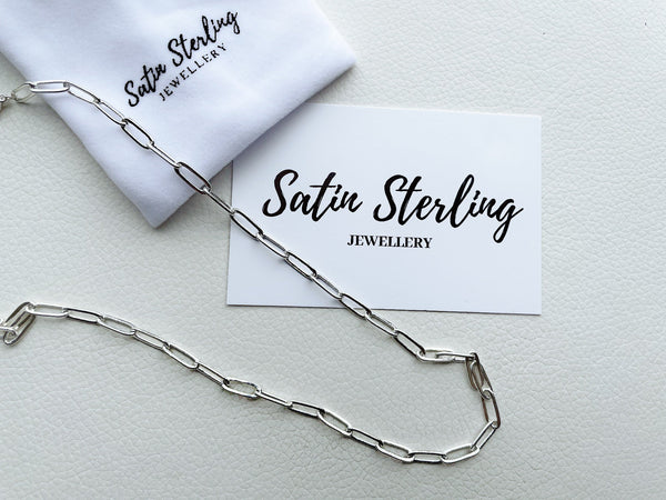 Silver Paperclip Layering Necklace