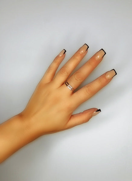 Double Band Hexagon Ring