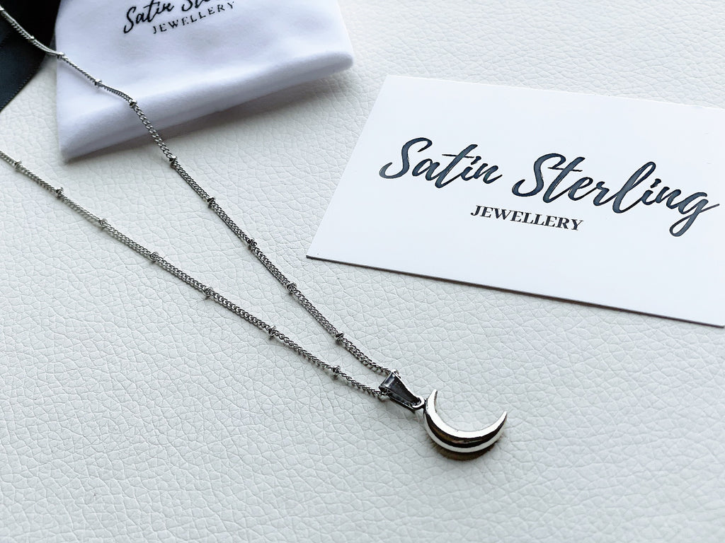 Beaded on sale moon necklace