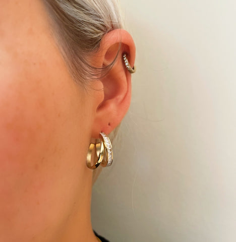 Double bar hoop earrings