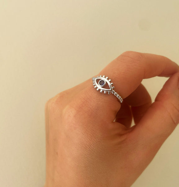 Evil Eye Adjustable Ring