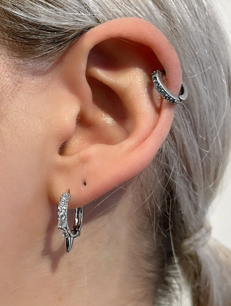 Spiked Huggie Hoop Earrings