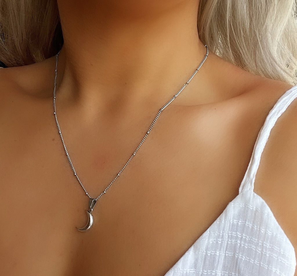 Beaded on sale moon necklace