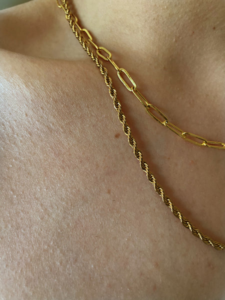 Gold Twisted Rope Necklace