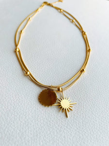 Sun & Moon double layer necklace