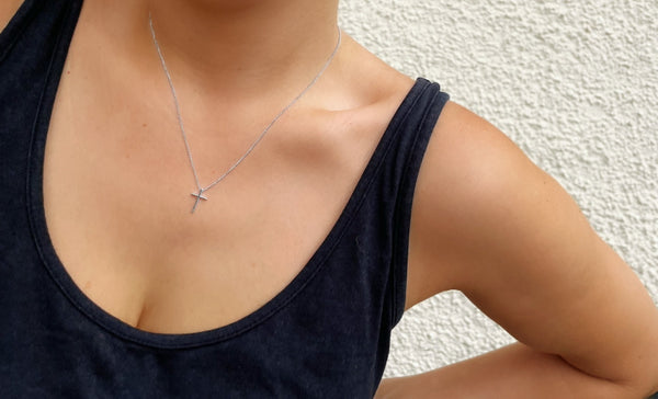 Sterling silver cross necklace