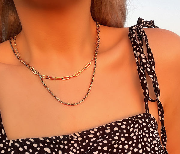 Gold Twisted Rope Necklace